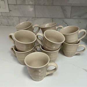 Rare Set of 11 craft colors Dansk "Brown Mist" Ceramic Mugs oatmeal